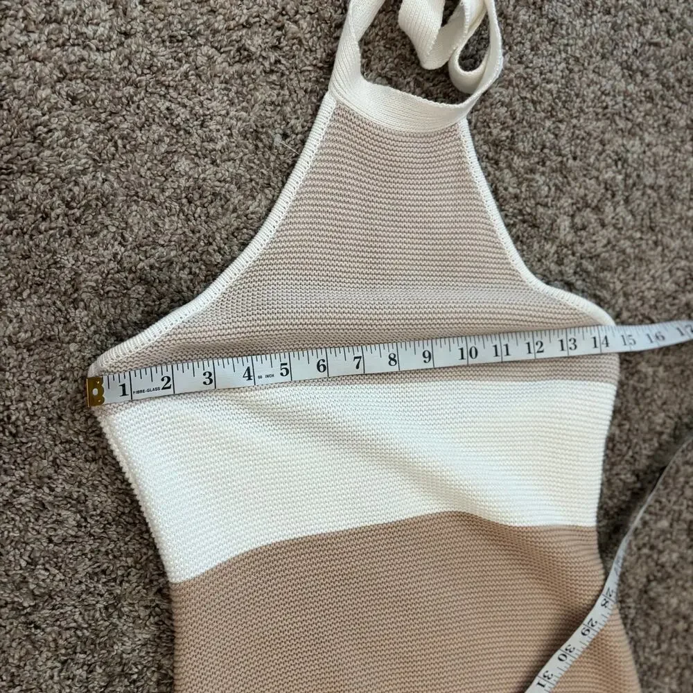Sabo Women’s Auri Knit Dress Halter Neck Dress S Beachy Minimalist Coverup - Picture 6 of 12